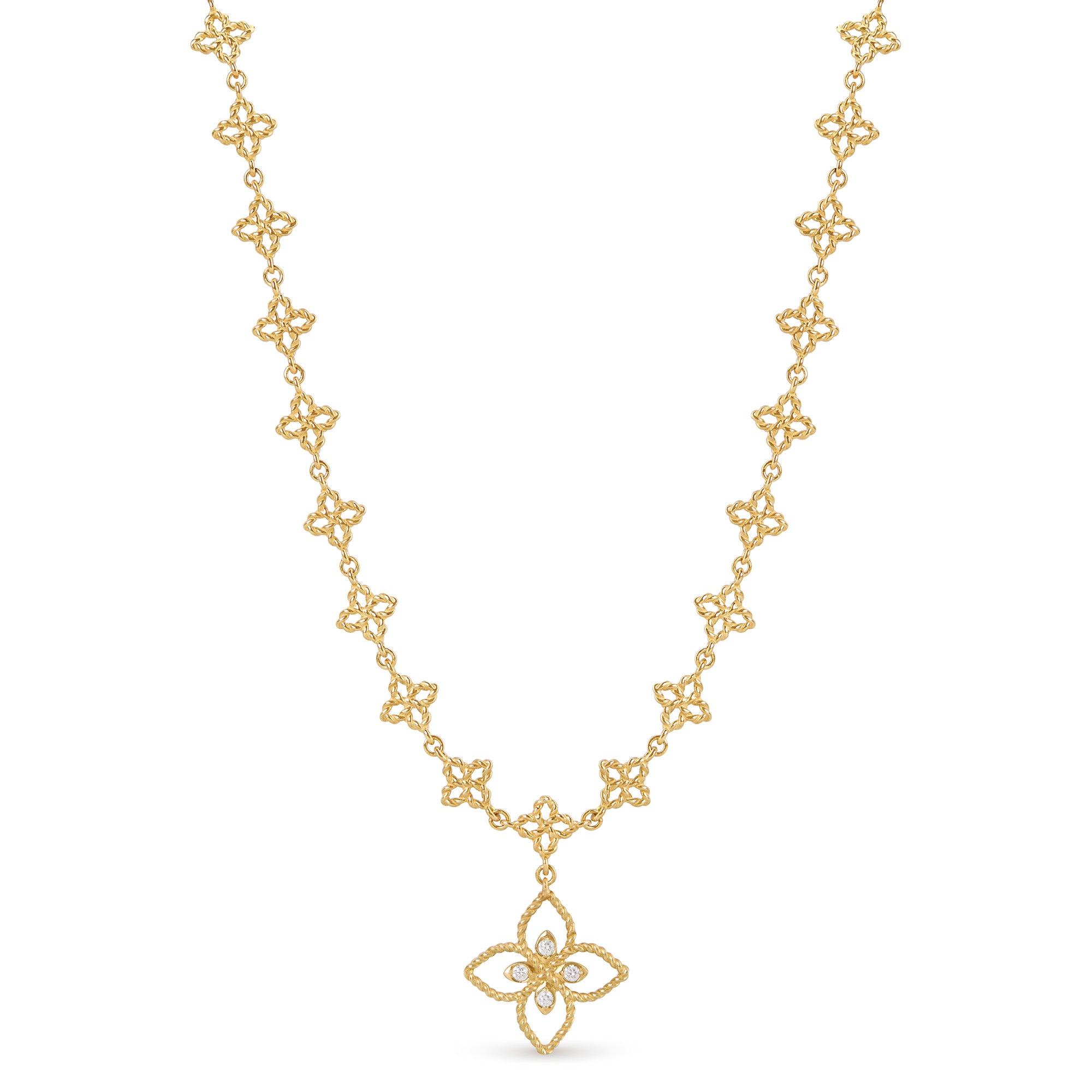 PRINCESS FLOWER NECKLACE FOR CAROUSEL WITH DIAMONDS – Roberto Coin