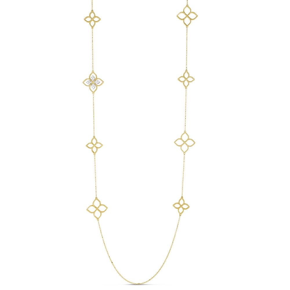 PRINCESS FLOWER NECKLACE WITH DIAMONDS – Roberto Coin