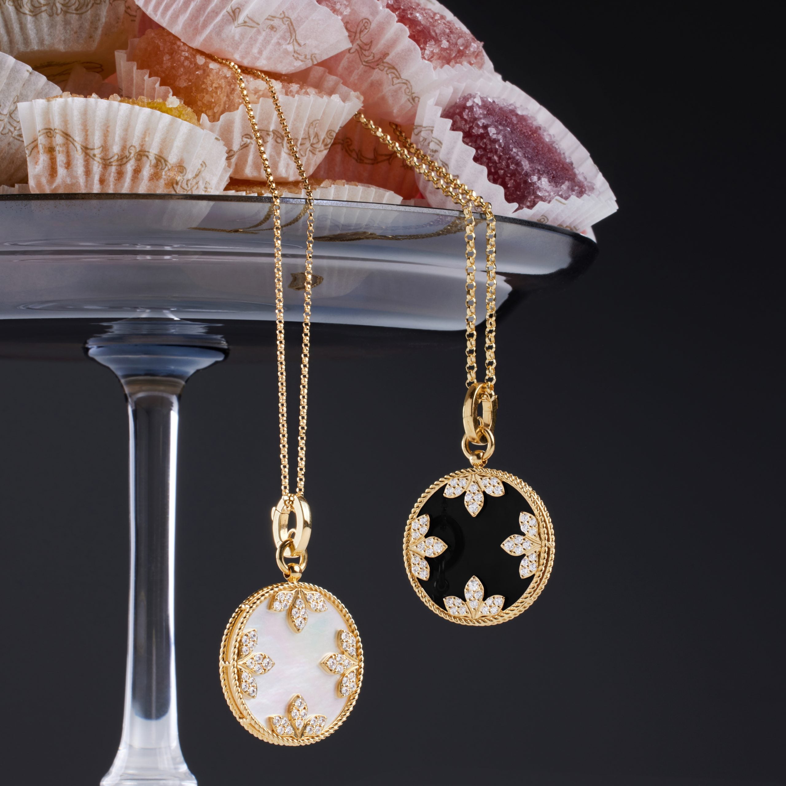 VENETIAN MEDALLIONS COLLAR WITH DIAMONDS AND BLACK JADE – Roberto Coin