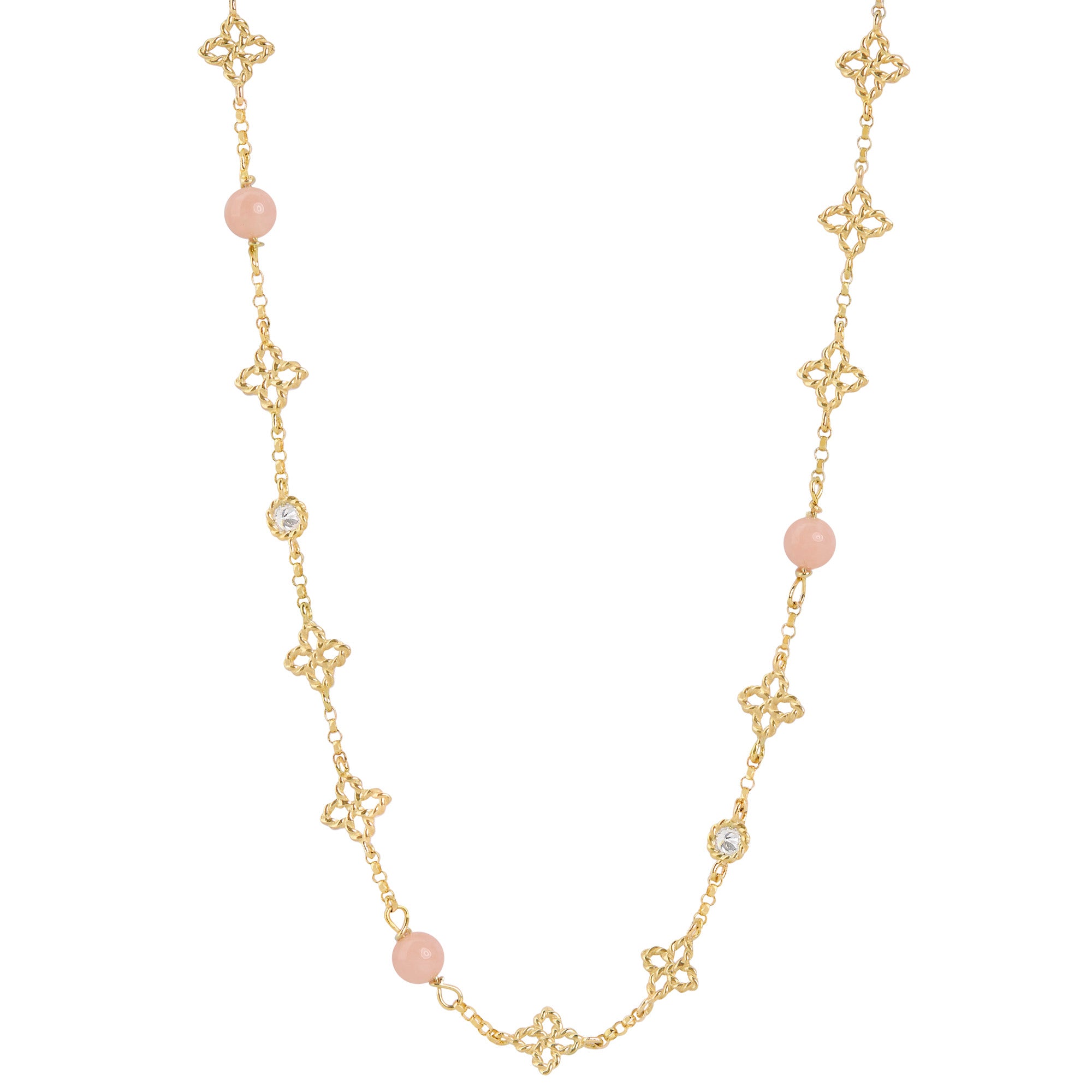 PRINCESS FLOWER NECKLACE FOR CAROUSEL WITH DIAMONDS AND OPAL