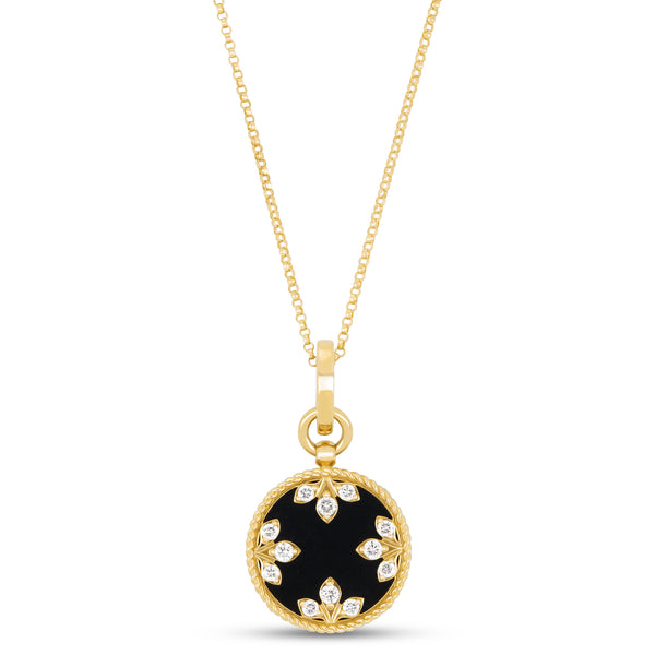 COLLANA VENETIAN MEDALLIONS CON DIAMANTI E GIADA NERA