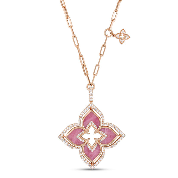 COLLANA VENETIAN PRINCESS CON DIAMANTI E RODONITE