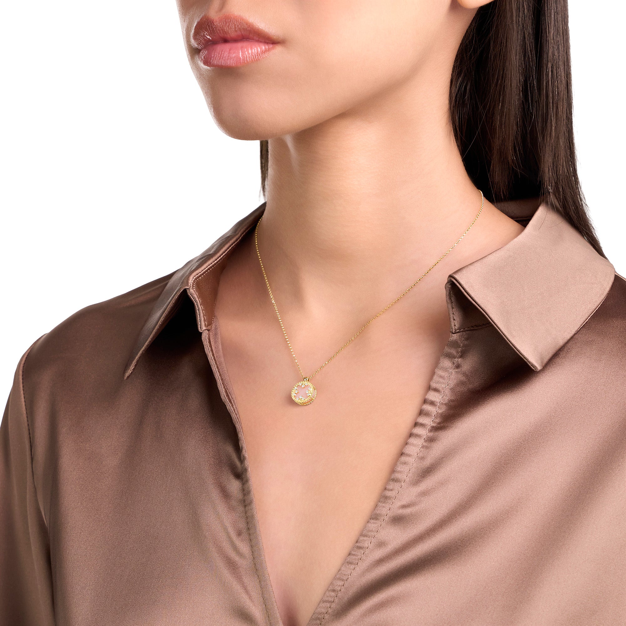 VENETIAN MEDALLIONS NECKLACE FOR CAROUSEL WITH DIAMONDS, OPAL AND