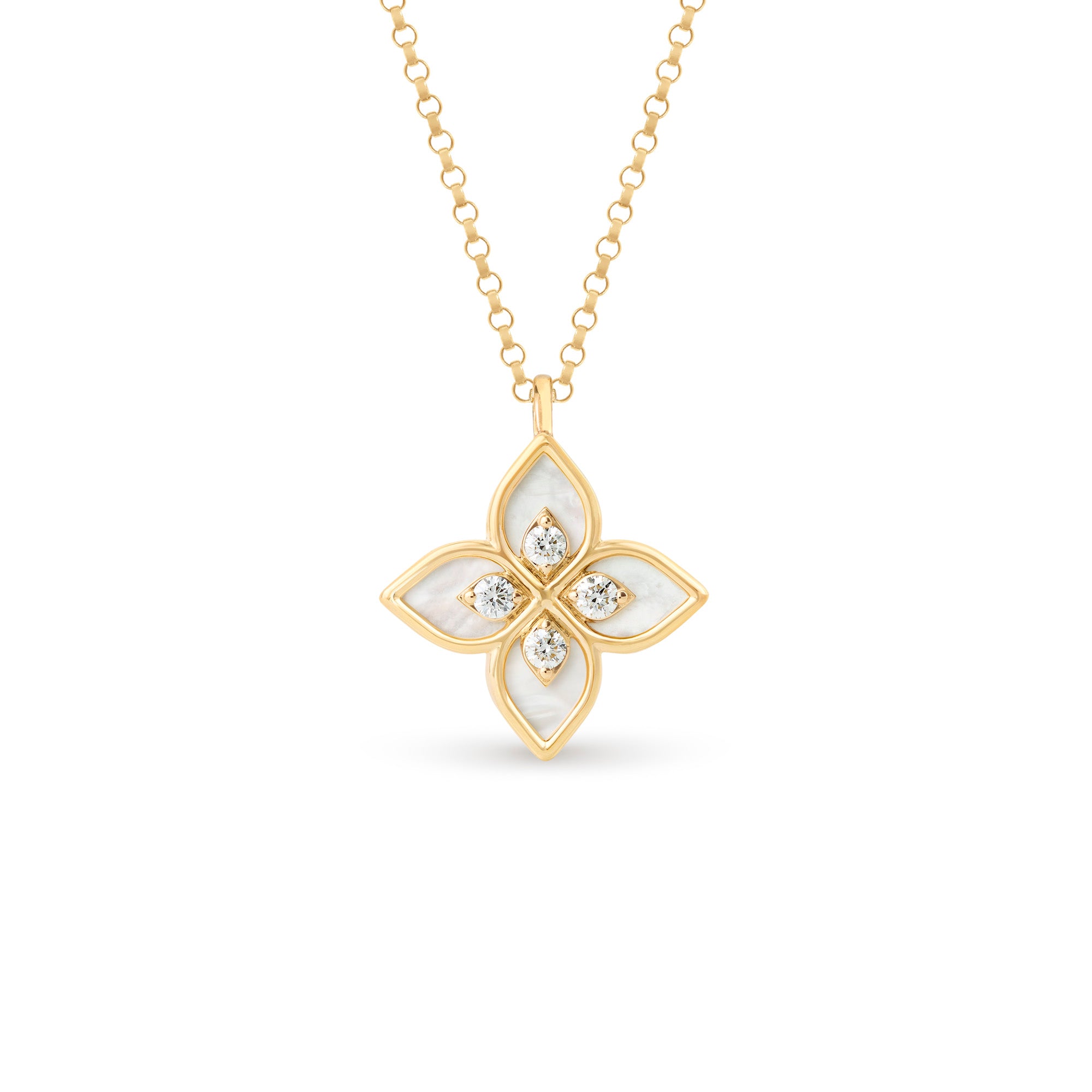 PRINCESS FLOWER NECKLACE FOR CAROUSEL WITH DIAMONDS AND MOTHER OF