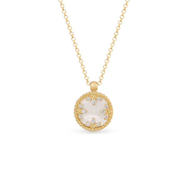 VENETIAN MEDALLIONS NECKLACE FOR CAROUSEL WITH DIAMONDS, MOTHER OF PEARL AND BLACK JADE