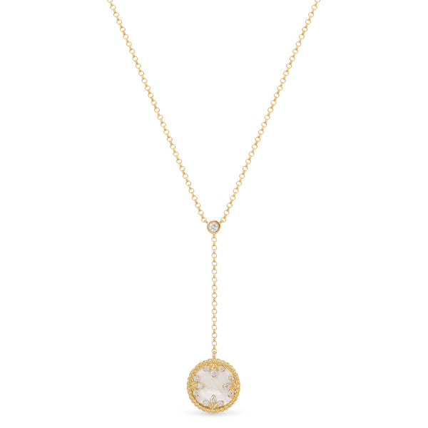 VENETIAN MEDALLIONS NECKLACE FOR CAROUSEL WITH DIAMONDS, MOTHER OF PEARL AND BLACK JADE