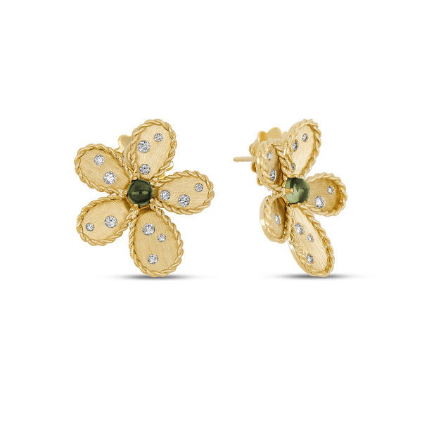 ORECCHINI JASMINE CON DIAMANTI E GREEN TOURMALINE