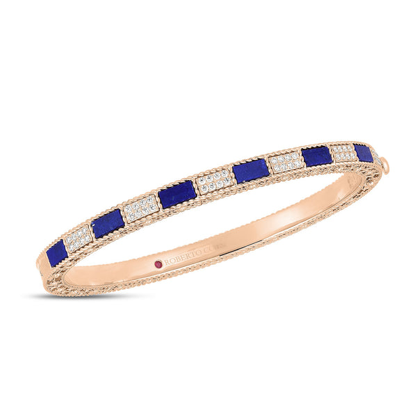 BRACCIALE RIGIDO ART DECO CON LAPIS E DIAMANTI