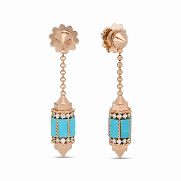 ORECCHINI ART DECO CON TURCHESE E DIAMANTI