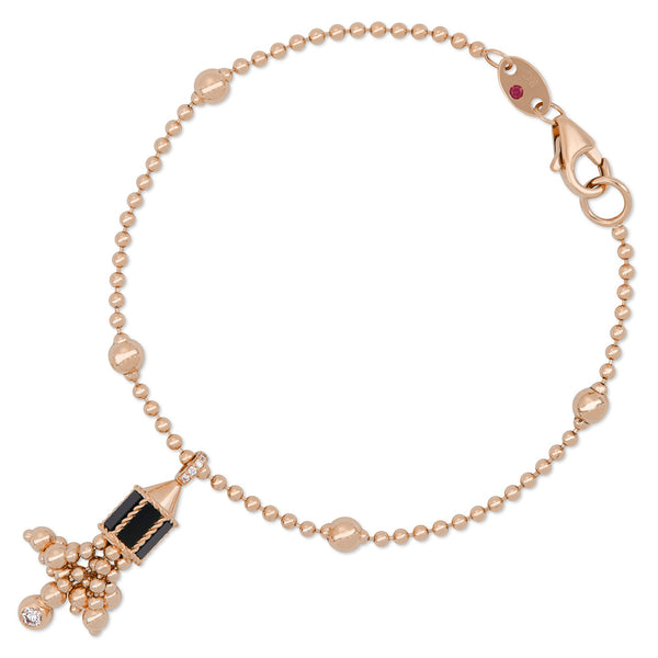 BRACCIALE ART DECO CON GIADA NERA E DIAMANTI