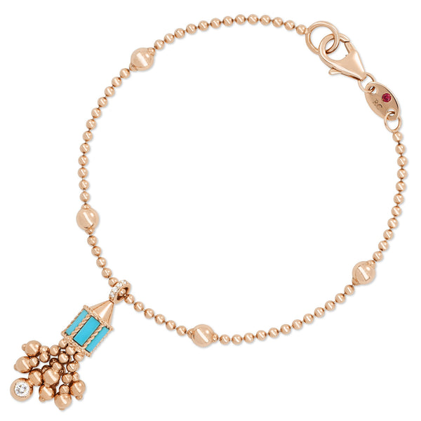 BRACCIALE ART DECO CON TURCHESE E DIAMANTI