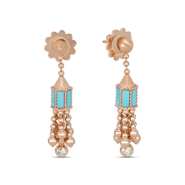ORECCHINI ART DECO CON TURCHESE E DIAMANTI
