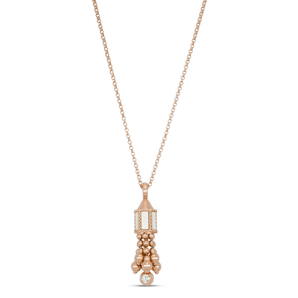 COLLANA ART DECO CON MADREPERLA E DIAMANTI
