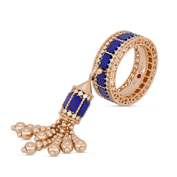 ART DECO RING WITH LAPIS LAZULI AND DIAMONDS