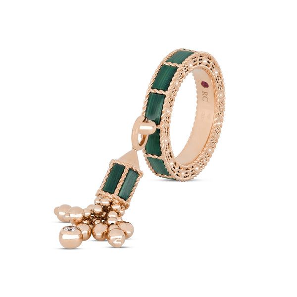 ANELLO ART DECO CON MALACHITE E DIAMANTI