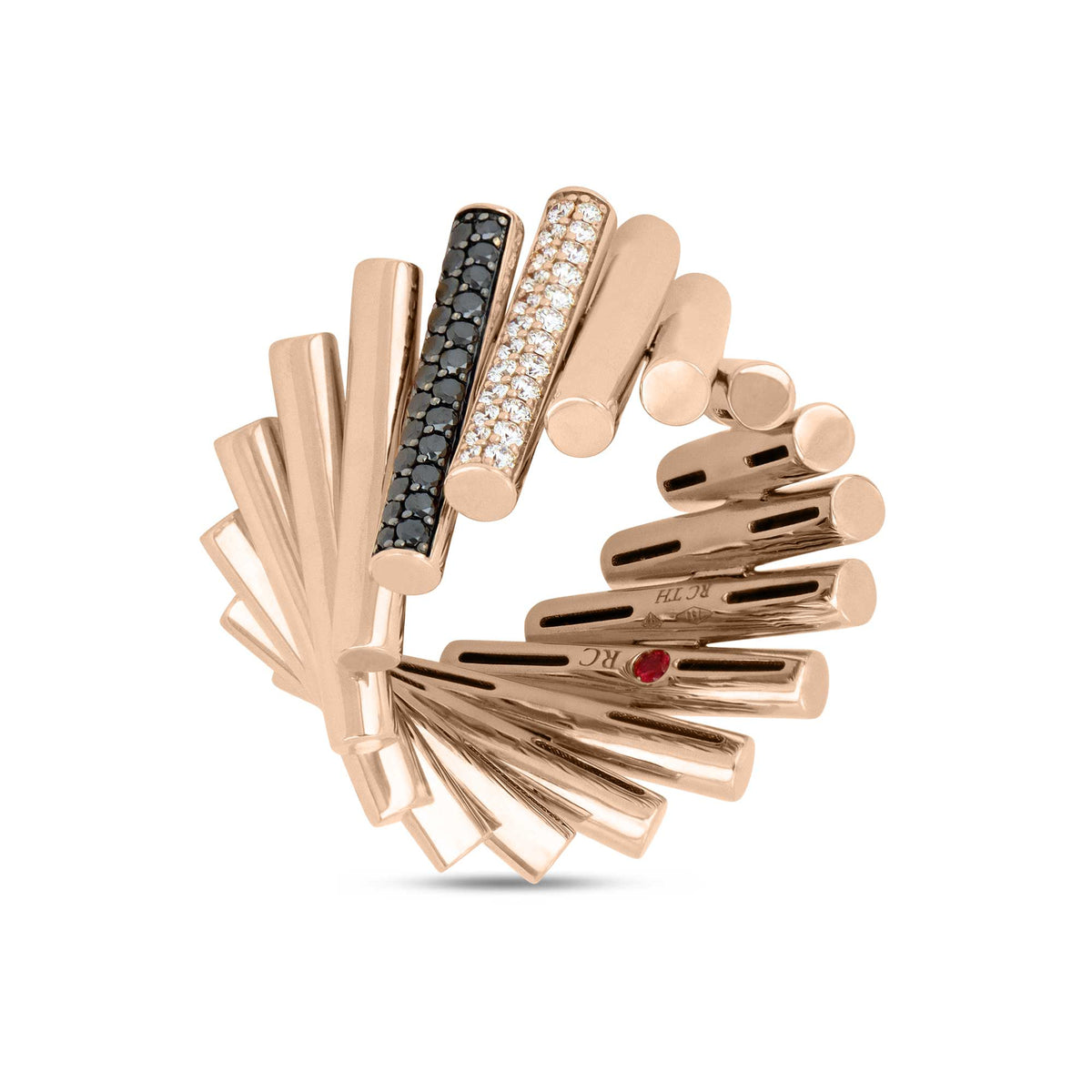 DOMINO RING WITH DIAMONDS