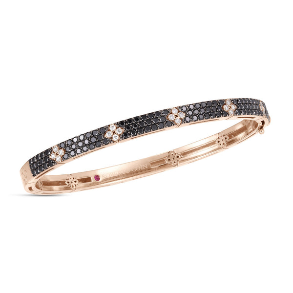 BRACCIALE RIGIDO LOVE IN VERONA CON DIAMANTI BIANCHI E NERI