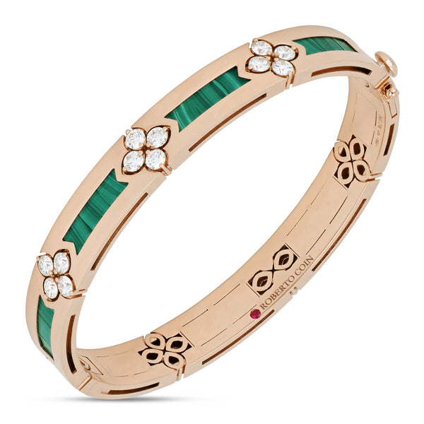 BRACCIALE RIGIDO LOVE IN VERONA CON MALACHITE