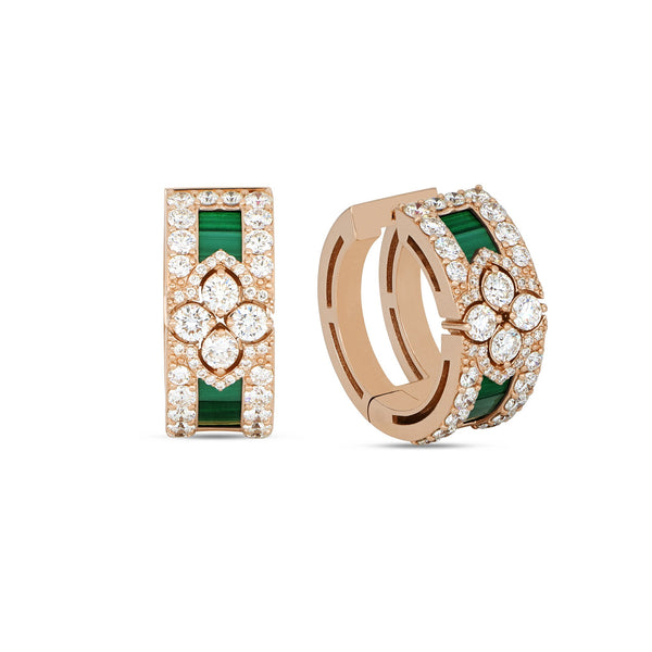 ORECCHINI LOVE IN VERONA CON MALACHITE E DIAMANTI