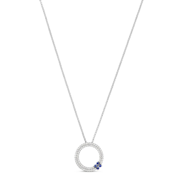 PENDENTE LOVE IN VERONA CON DIAMANTI E ZAFFIRI BLU