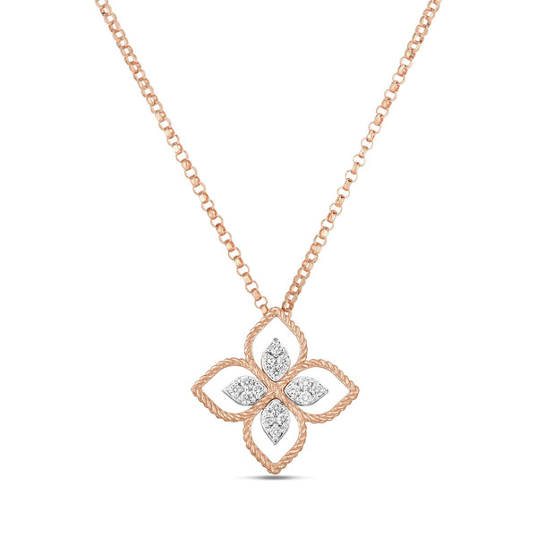 DESERT FLOWER PENDANT WITH DIAMONDS