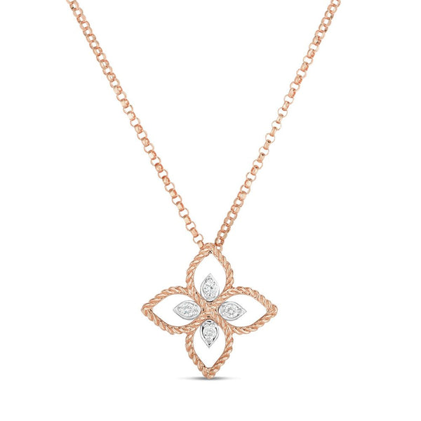 DESERT FLOWER PENDANT WITH DIAMONDS