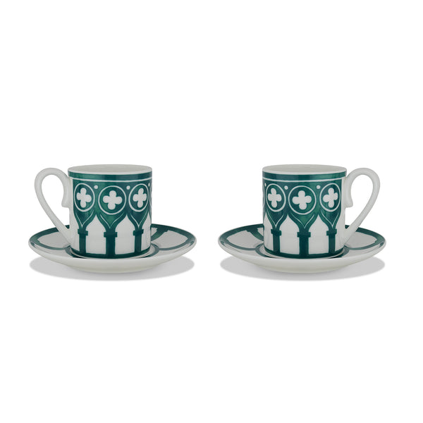 TAZZINA DA ESPRESSO E PIATTINO IN PORCELLANA BONE CHINA, SET DA DUE