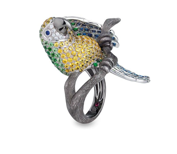 ANELLO ANIMALIER CON PIETRE COLORATE
