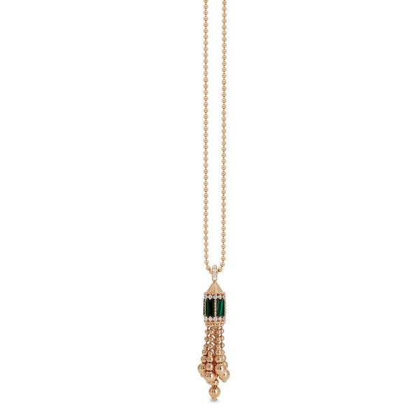 COLLANA ART DECO CON MALACHITE E DIAMANTI