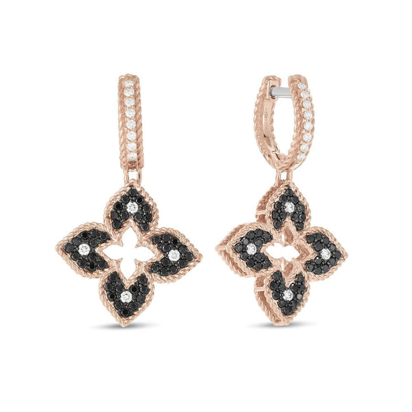 VENETIAN PRINCESS EARRINGS WITH BLACK AND WHITE DIAMONDS