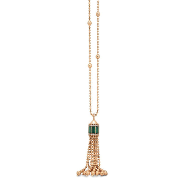 ART DECO NECKLACE WITH MALACHITE AND DIAMONDS