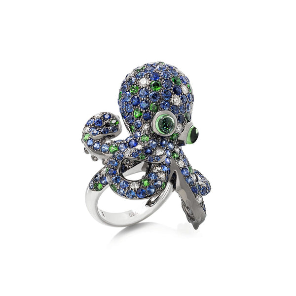 ANELLO ANIMALIER CON ZAFFIRI