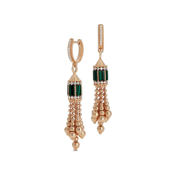 ORECCHINI ART DECO CON MALACHITE E DIAMANTI