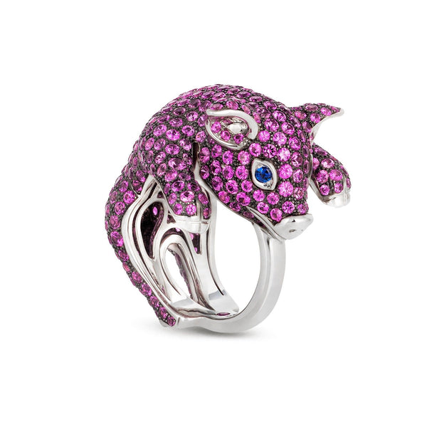 ANELLO ANIMALIER CON ZAFFIRI